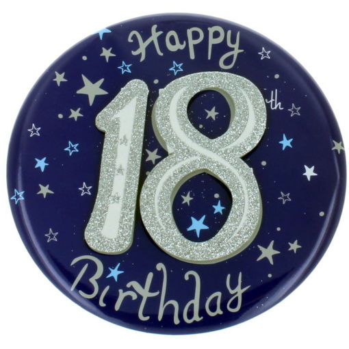 Picture of 18TH BIRTHDAY JUMBO 3D BADGE BLUE - 15CM
